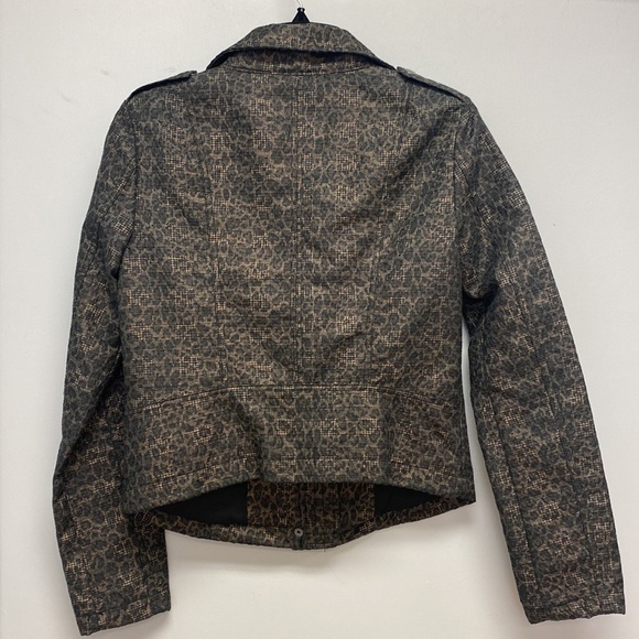 We The Free -Free People Leopard Pop Full Zip Moto Jacket - Picture 3 of 7